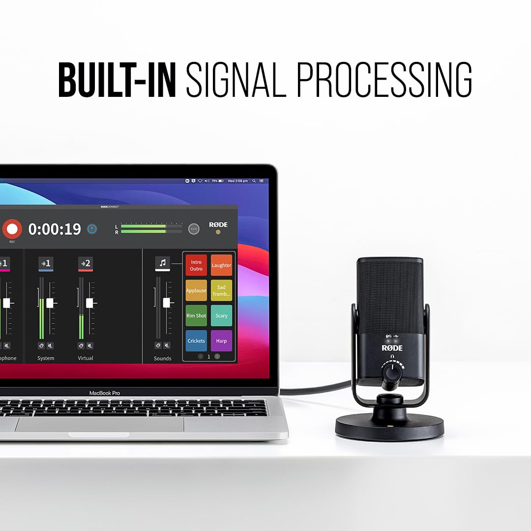 RDE NT-USB Mini Versatile Studio-quality Condenser USB Microphone with Free Software for Podcasting, Streaming, Gaming, Music Pr